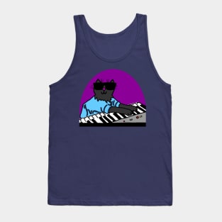 Cool Cat Wearing Sunglasses Makes Music Tank Top